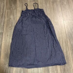 A New Day Navy and White Striped Maxi Dress, Size Medium
